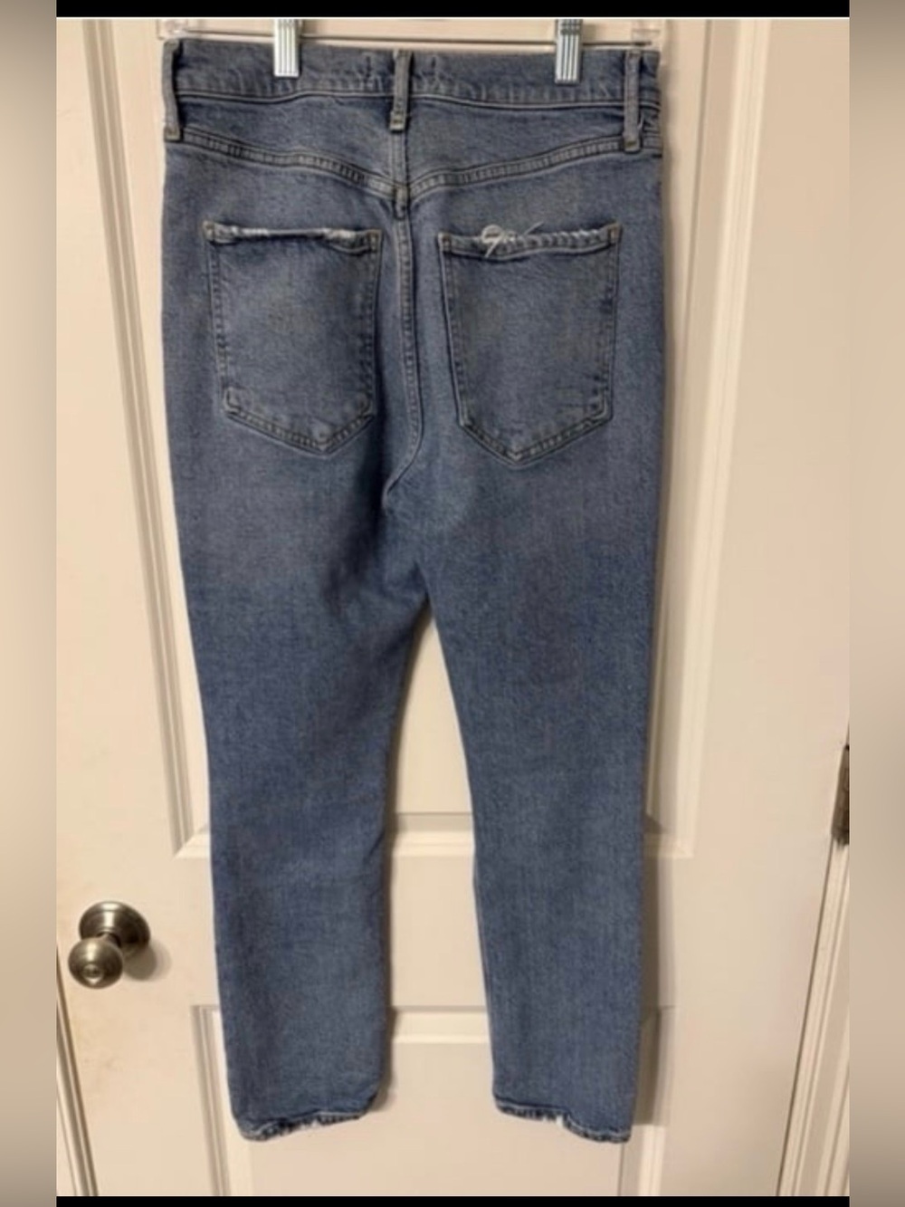 Agolde Riley 90s High Rise Straight Crop Distressed Jeans size 27/4 - Picture 7 of 7